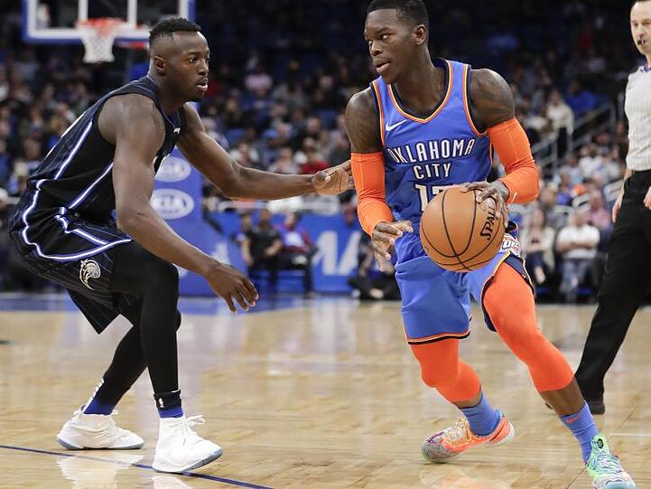 Erzielte 21 Punkte für Oklahoma City Thunder: Dennis Schröder (r).