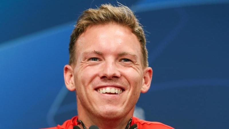 Gut gelaunt: Leipzig-Coach Julian Nagelsmann. Gut gelaunt: Leipzig-Coach Julian Nagelsmann.