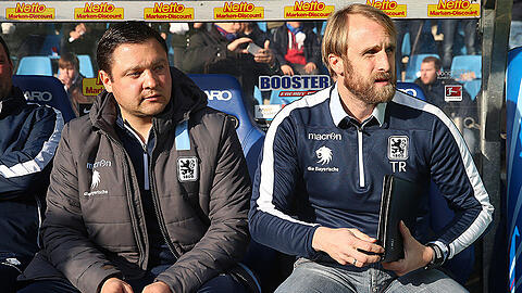 Trainerduo des TSV 1860, das im Heimspiel gegen Heidenheim die Rollen tauscht: Daniel Bierofka und Denis Bushuev.