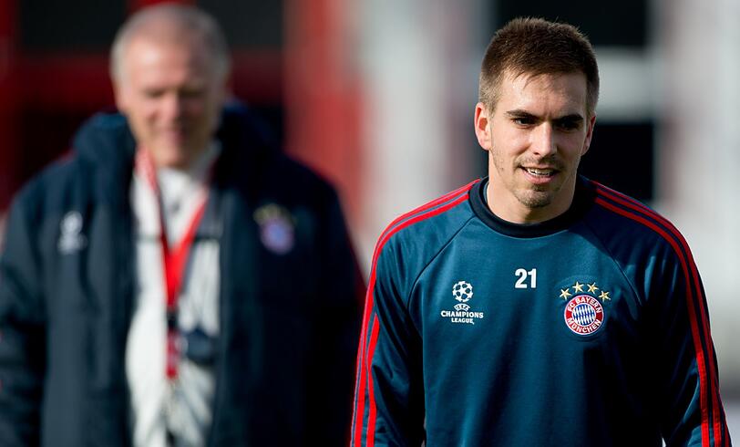 Phiilipp Lahm ist zufrieden mit dem Abschlusstraining in München.