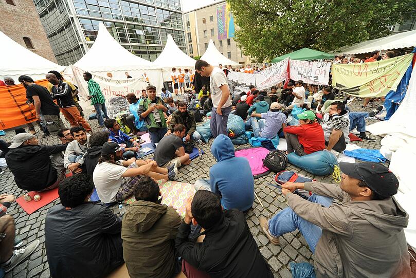 Hungerstreik am Rindermarkt.