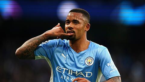 Fabriel Jesus feiert seinen Treffer zum 2:0 für Manchester City.