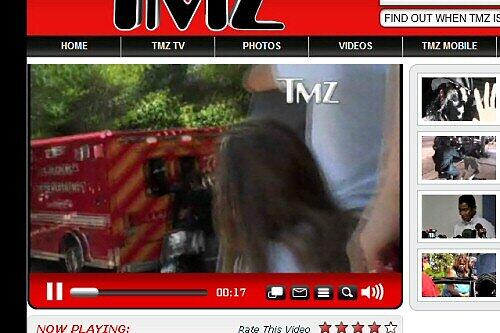 Der sterbende Michael Jackson im Visier der Promireporter: der Krankenwagen in einem Video des Onlinedienstes TMZ
