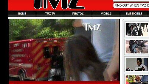 Der sterbende Michael Jackson im Visier der Promireporter: der Krankenwagen in einem Video des Onlinedienstes TMZ Der sterbende Michael Jackson im Visier der Promireporter: der Krankenwagen in einem Video des Onlinedienstes TMZ