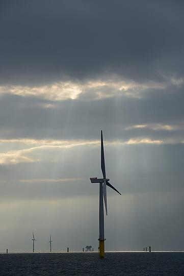 Weitere Bilder vom Windpark "Gwynt y Môr" in Wales.