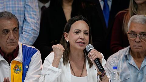 Venezuelas Oppositionsf&uuml;hrerin Maria Corina Machado will m&ouml;glichst bald in ihr Heimatland zur&uuml;ckkehren. (Archivbild)