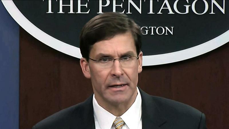 Mark Esper im Pentagon. Mark Esper im Pentagon.