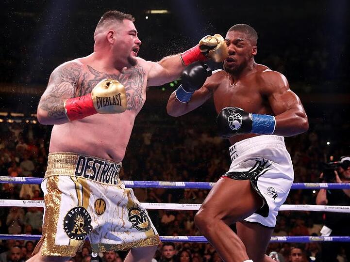 Anthony Joshua (r) unterlag überraschend gegen Andy Ruiz Jr. und verlor seine Titel.