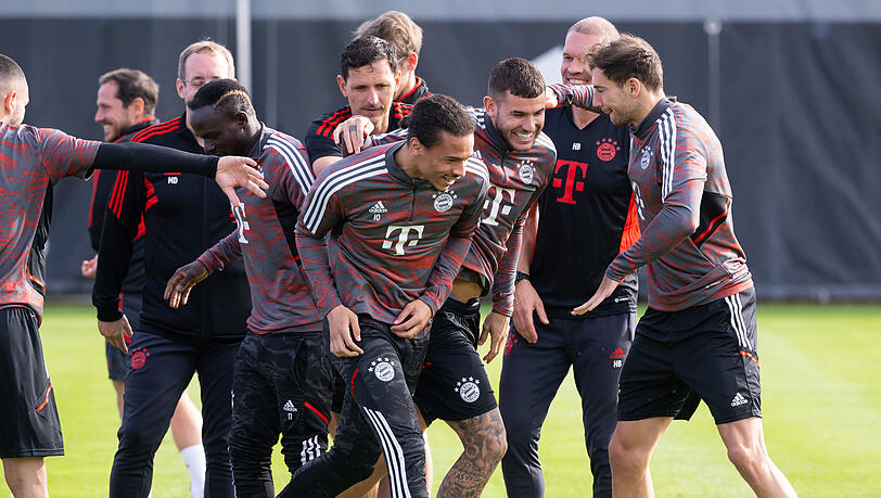 Gut gelaunt beim Abschlusstraining: Die Stars des FC Bayern.