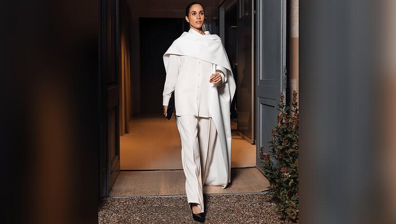 Herzogin Meghan im Herbst 2025 bei der Balenciaga-Show im Rahmen der Pariser Modewoche.