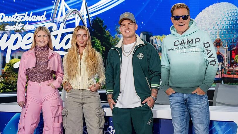 Beatrice Egli, Loredana, Pietro Lombardi und Dieter Bohlen (v.l.) sind die "DSDS"-Jury der 21. Staffel.