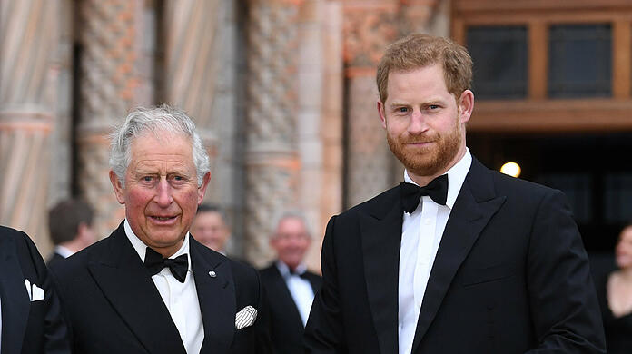 So harmonisch wie hier ist es zwischen Prinz Charles mit seinem Sohn, Prinz Harry, schon länger nicht mehr.