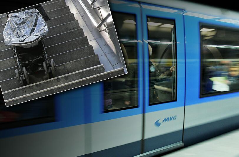Dramatischen Szenen am Bonner Platz: Der Windstoß einer einfahrenden U-Bahn reißt den Kinderwagen mit ins Gleis!