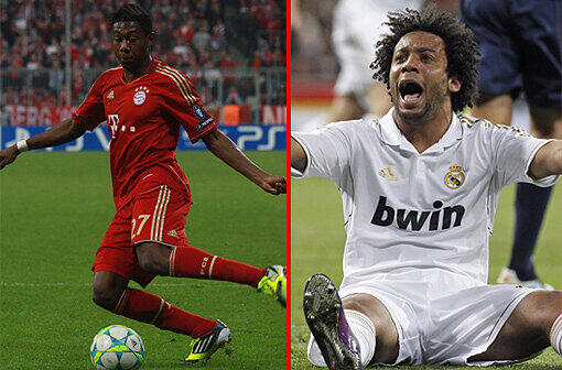 ALABA - MARCELO: &bdquo;Ich denke, dass Marcelo und nicht der Portugiese Coentrao, den die Bayern mal haben wollten, spielt. Gut, dass sie sich die 30 Millionen-Euro-Ablöse gespart haben. Alaba ist für mich der Gewinner der letzten Wochen bei Bayern, unfassbar stark auf links, hat europäisches Top-Niveau. Punkt für Alaba.&ldquo; Stand: 2,5:2,5