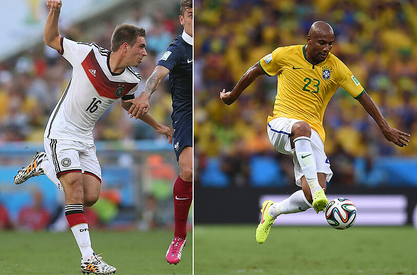 LAHM &ndash; MAICON: Der DFB-Kapitän, aus dem Mittelfeld zurückversetzt, hat auf seiner Stammposition als rechter Verteidiger nichts verlernt. Maicon, (33) der für den wackeligen Dani Alves einspringt, hat seine besten Tage dagegen hinter sich.     Stand: 2:0