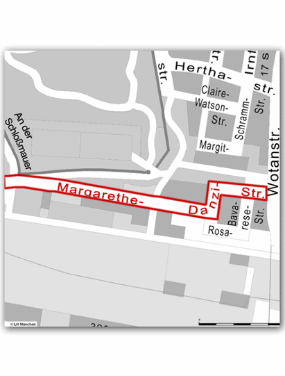 Hier verläuft die Margarethe-Danzi-Straße.