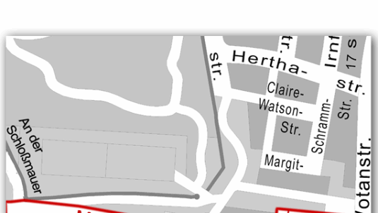 Hier verläuft die Margarethe-Danzi-Straße. Hier verläuft die Margarethe-Danzi-Straße.