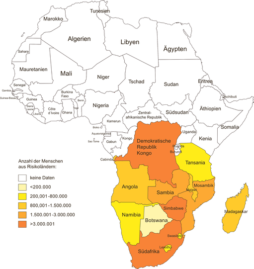 Die Entwicklungsgemeinschaft des südlichen Afrikas (SADC) hat schon im Juli gewarnt, dass die Dürre in 16 Ländern verheerend wird. Die Basis dieser Grafik sind die SADC-Angaben.