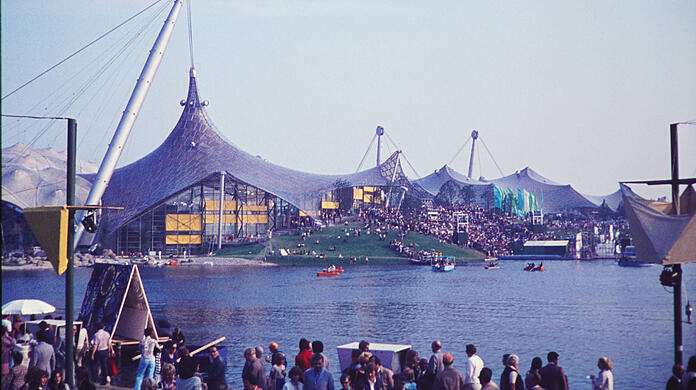 Der Olympiapark während der Olympischen Spiele '72.