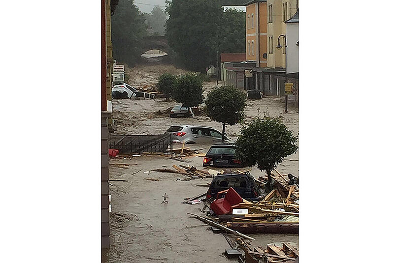 Das Hochwasser in Simbach im Landkreis Rottal-Inn.