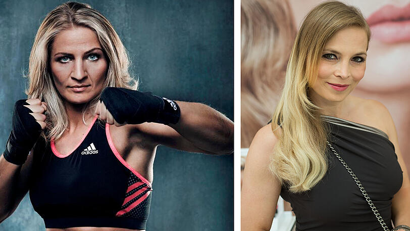 Nikki Adler (l.) boxt in den USA gegen Claressa Shields. Regina Halmich (r.)beurteilt die Chancen der Deutschen.