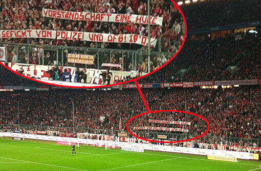 Die Ultras von "Inferno Bavaria" beleidigen den Vorstand des FC Bayern.
