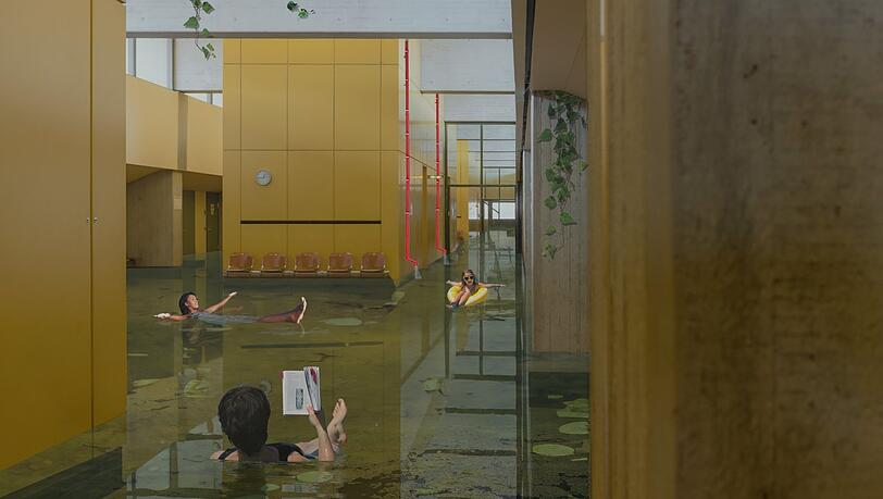 Eine Idee: Schwimmen vor dem Gerichtssaal.