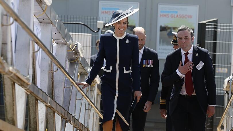 Prinzessin Kate besuchte zusammen mit Prinz William in Glasgow eine Schiffstaufe der Royal Navy.
