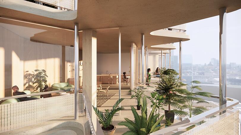 So haben die Architekten die Balkonzone der Türme geplant.