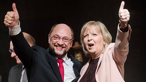 SPD-Kanzlerkandidat Martin Schulz zusammen mit NRW-Landeschefin Hannelore Kraft.