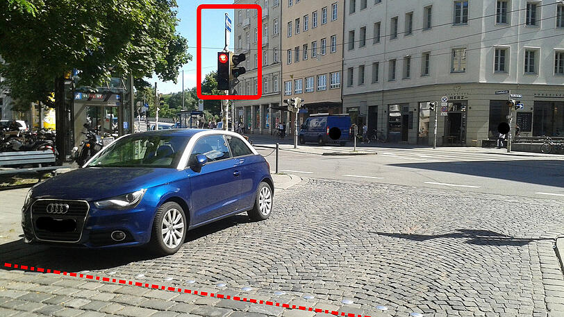 Der Falsch-Parkplatz an der Reichenbachstraße.