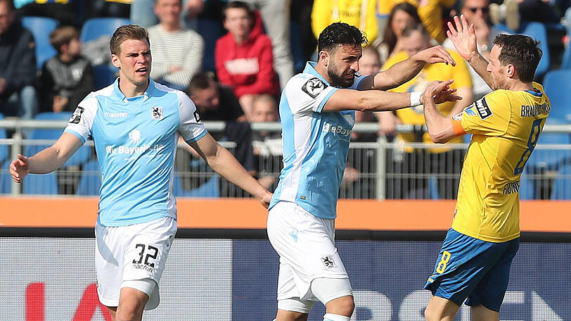 Hatte sich am Ende in Braunschweig überhaupt nicht mehr im Griff: Löwe Efkan Bekiroglu (Mi.).