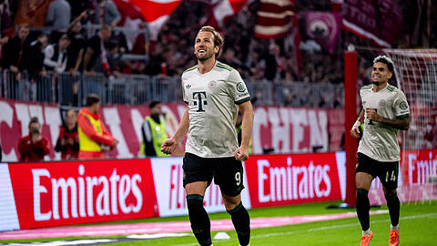 100 Tore in nur 104 Spielen für den FC Bayern: Stürmer Harry Kane (l.).