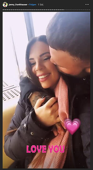 Hier präsentiert Jenny Frankhauser ihren neuen Freund Steffen.