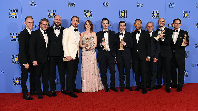 Crew und Darsteller des Films "La La Land", der insgesamt sieben Preise abräumte.