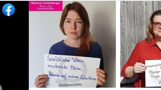 Die beiden Kreisrätinnen Marlene Schönberger und Veronika Lackerbauer stießen mit einem Facebook-Post eine Aktion an, um zu zeigen, wie weit verbreitet das Thema Sexismus in der Kommunalpolitik ist.