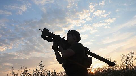 Ein Flugabwehrschütze der ukrainischen Nationalgarde.