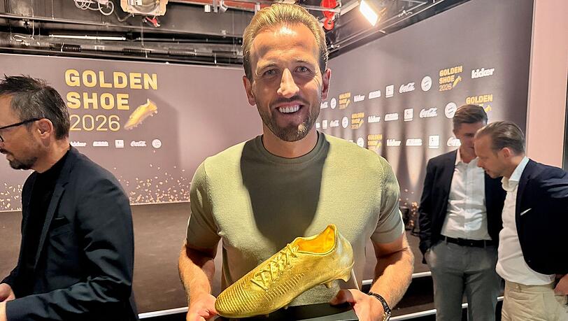 Gewinner des Goldenen Schuhs als bester Torj&auml;ger Europas: Bayern-Star Harry Kane.