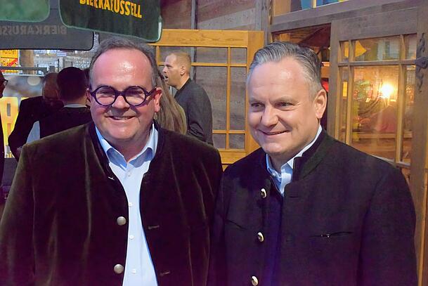 Christian Scharpf und sein Vorgänger als Wirtschaftsreferent, Clemens Baumgärtner. Christian Scharpf und sein Vorgänger als Wirtschaftsreferent, Clemens Baumgärtner.