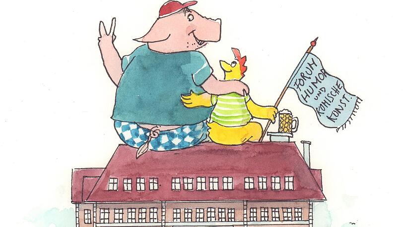 Cartoonist Peter Gaymann, Unterstützer des Forum Humor und komische Kunst, möchte das Projekt unbedingt in der Viehbank verwirklicht sehen.