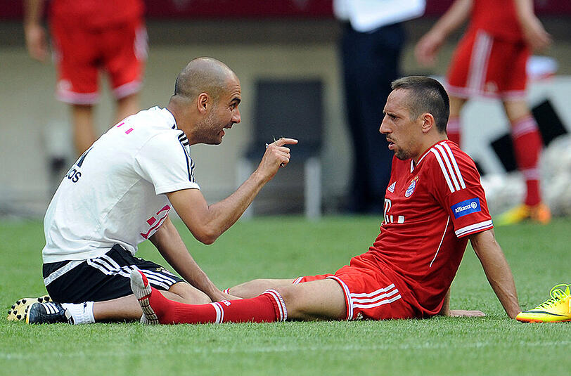 Auch Pep Guardiola hat wenig Hoffnung, dass Franck Ribéry gegen den FC Barcelona dabei ist.