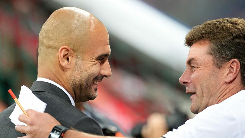 Trainer-Kollegen in der Bundesliga: Pep Guardiola (l.) und Dieter Hecking Trainer-Kollegen in der Bundesliga: Pep Guardiola (l.) und Dieter Hecking