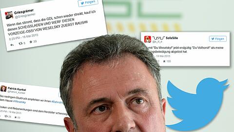 Bekommt auf Twitter überwiegend negatives Feedback: GDL-Chef Claus Weselsky.