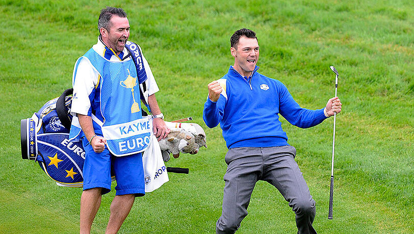 Der deutsche Golfprofi Martin Kaymer spielte am Sonntag einen starken Tag für das Team Europa. Der deutsche Golfprofi Martin Kaymer spielte am Sonntag einen starken Tag für das Team Europa.