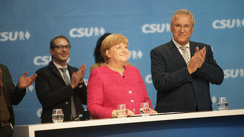 Kurz vor der Bundestagswahl war Kanzlerin Angela Merkel noch in München zu Gast - die Bilder vom Marienplatz.