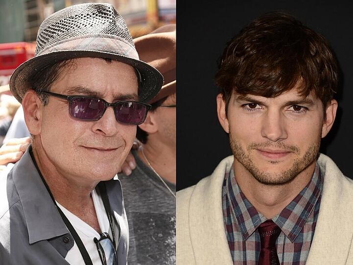 Diese beiden werden wohl keine Freunde mehr: Charlie Sheen (li.) und Ashton Kutcher
