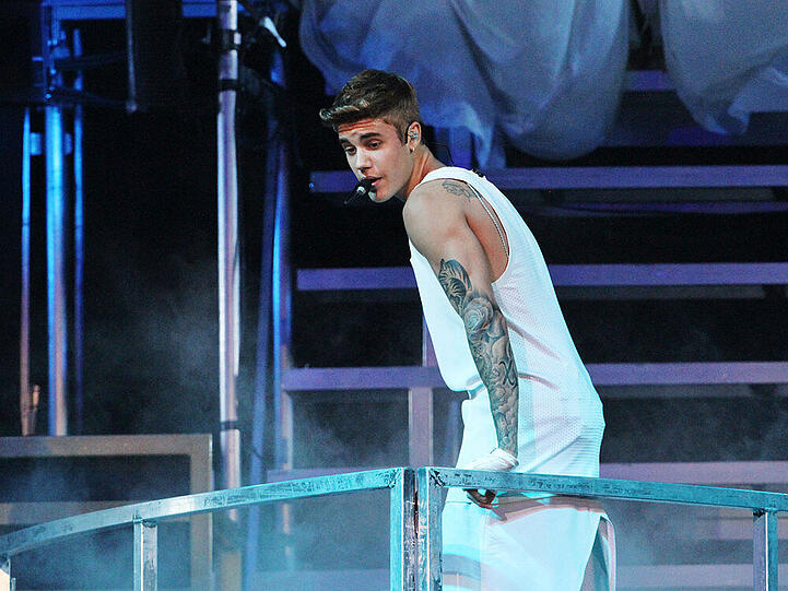 Auf der Bühne eine Größe: Justin Bieber
