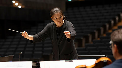 Shiyeon Sung bei einer Probe im Herkulessaal.