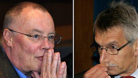Verurteilt: AUB-Gründer Wilhelm Schelsky (l.) und der frühere Siemens-Vorstand Johannes Feldmayer.