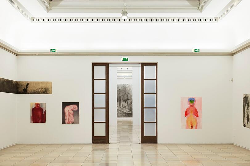 Miriam Cahn: abbau und unklar, 2019 im Haus der Kunst.
